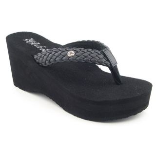 Cobian Zoe Womens Size 10 Black Platforms Leather Flip Flops Sandals