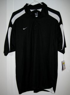 Mens Nike End Line Coaches Polo Shirt Black White Sz S