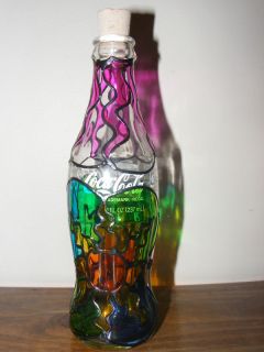Hand Painted Stained Glass Coca Cola Coke Bottle Aruba
