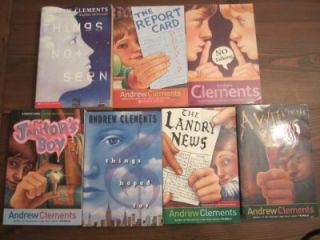 Andrew Clements Chapter Book Lot Frindle Report Card Landry News VGC