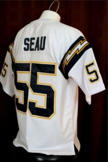 CHARGERS JUNIOR SEAU WHITE THROWBACK JERSEY