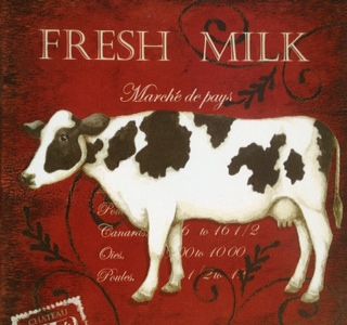 Red Cow Fresh Milk Metal Sign Country Primitive Farm Barn Kitchen Home