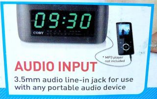 Coby Jumbo 2 Digital Alarm Clock Am FM Radio  Input