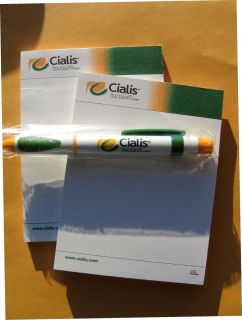 Drug Rep 1 Cialis Pen and 2 Cialis Note Pads New