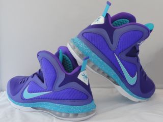 Nike Lebron 9 Summit Lake Hornets Pure Purple Turquoise Sneakers
