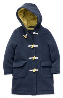 Mini Boden Hooded Wool Blend Toggle Coat (Toddler & Little Girls)