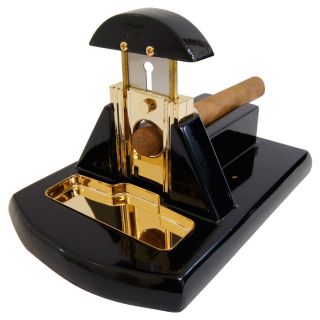 Cuban Crafters Exotica Table Cigar Cutter Black Gold Fully Guaranteed