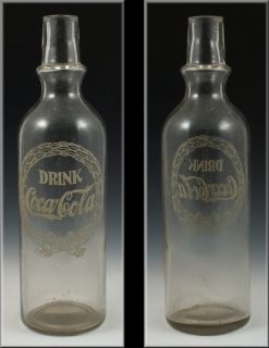 Rare Antique Coca Cola Syrup Dispenser / Soda Bottle w/ Enamel Wreath