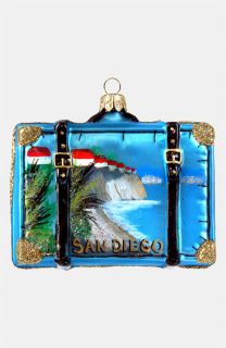  at Home San Diego Glass Suitcase Ornament