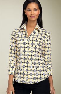 Foxcroft Fitted Scroll Print Shirt