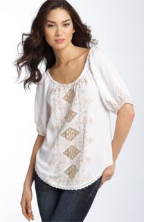 Lucky Brand Lizzie Embroidered Top