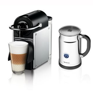 Nespresso Pixie Coffee Machine with Aeroccino Plus Aluminum