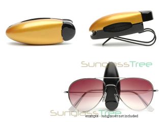 Gold Car Sun Visor Clip Holder Sunglasses Eyeglasses Reading Glasses