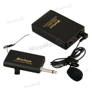wireless microphone transmitter + receiver + clip on mic