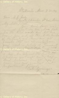 Cole Younger Autograph Letter Signed 03 31 1901