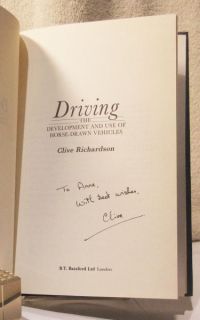 Clive Richardson Driving Horse Drawn Vehicles Development & Use Signed