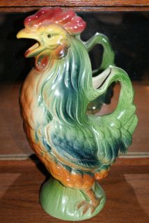 St Clement France Rooster Chicken Pitcher Colorful