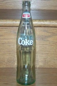 1983 USA Caffeine Free Coca Cola Greensboro 16 oz 1 PT Green Glass
