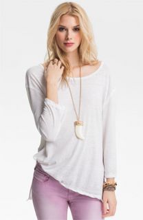 Free People Oversized Rounded Neckline Burnout Tee