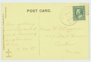 GREAT VINTAGE POSTCARD IT IS POSTMARKED 1909 COLEBROOK AND IN GOOD