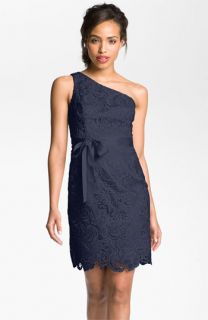 Adrianna Papell Lace One Shoulder Sheath Dress