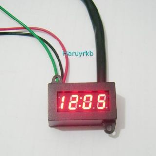DC 12V Red LED Digital Electric Clock Time Waterproof for Car