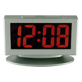 Advance Time Technology 1 8 LED Alarm Clock with Red Display Gray
