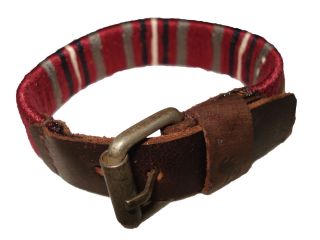 Abercrombie Fitch AF Red Cloth Leather Bracelet Cuff
