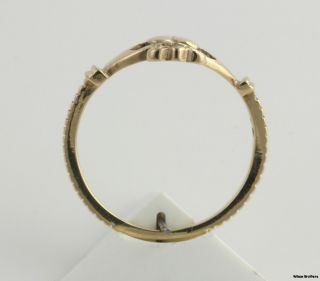 Claddagh Ring 10K Solid Yellow Gold Diamond Cut Irish Love Heart Hands
