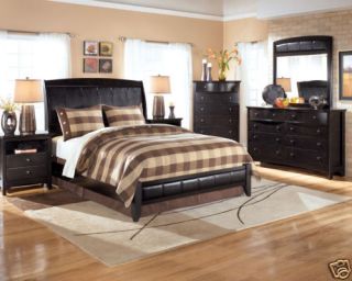 CLAIRE   5pcs CONTEMPORARY QUEEN KING SLEIGH LOW PROFILE BEDROOM SET