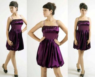 Chic Satin Nobler Purple Strap Cocktail Evening Dress Plus Size 14 14W