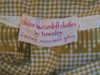 vintage claire mccardell gingham print dress