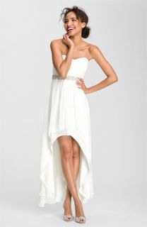 Xscape Embellished Waist Chiffon Gown (Online Exclusive)