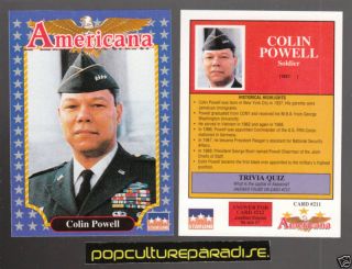 Colin Powell Army Defense 1992 Starline Americana Card