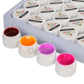 36 Color Nail UV Gel Builder Powder Set Pure Color UV Nail Art Tips