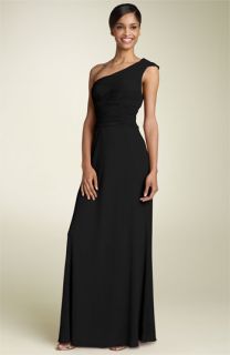 JS Boutique One Shoulder Ruched Jersey Gown