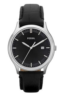 Fossil Ansel Round Leather Strap Watch