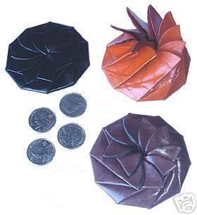 Mexican Flower Leather Coin Purse Squeeze Open Wallet