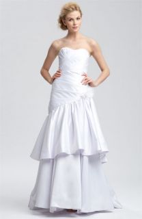 Christian Siriano Strapless Satin Tiered Gown