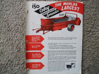 Vintage Cobey Manure Spreader Model 150 Sales Brochure
