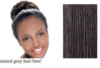 Harlem mixed gray hair bun color 280 100 modlon fibers hair piece