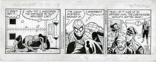 This original art to an Amazing Spider Man comic strip daily