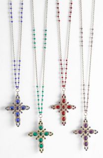 Sequin Cross Pendant Necklace