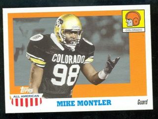 Colorado Buffaloes Mike Montler All American FB Card