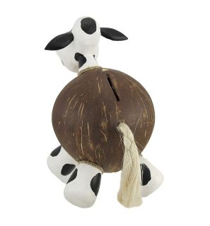 25611 milk cow recycled coconut shell coin money bank 2I