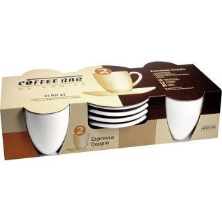 Konitz Coffee Bar Espresso Doppio 3 oz Cup and Saucer Set of 4 New in