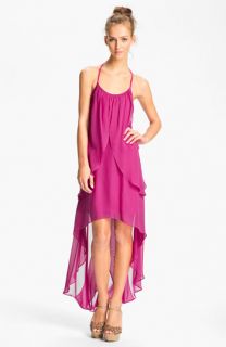 Hailey by Adrianna Papell High/Low Chiffon Racerback Dress