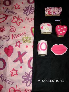 New XOXO Hugs and Kisses Pink Ceramic Bathroom Collection