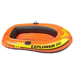  ® Explorer 200 Inflatable Two Person Raft Boat Set Oar Locks