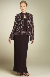 J Kara Embroidered Dress & Jacket